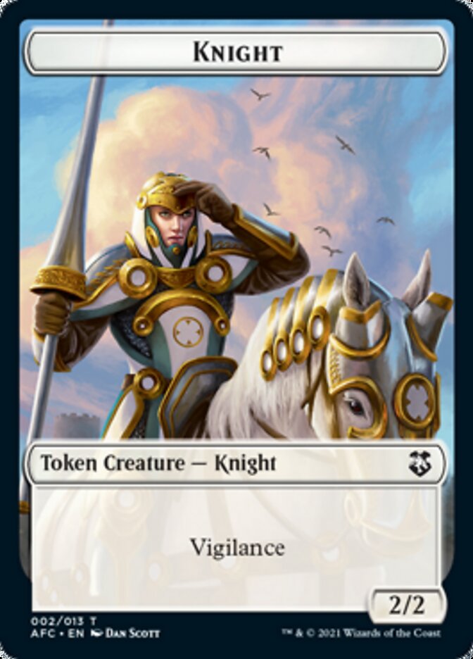 Knight // Saproling Double-Sided Token [Dungeons & Dragons: Adventures in the Forgotten Realms Commander Tokens] | Lots Moore NSW