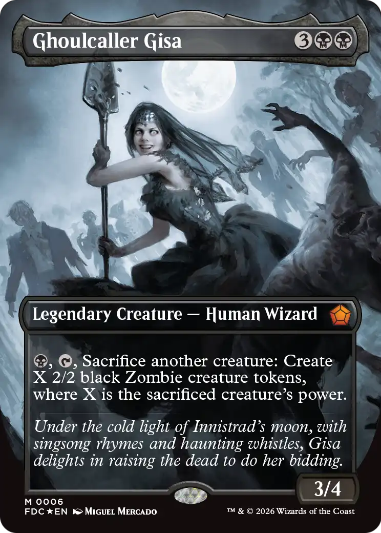 Ghoulcaller Gisa (Borderless) [Foundations Commander] | Lots Moore NSW