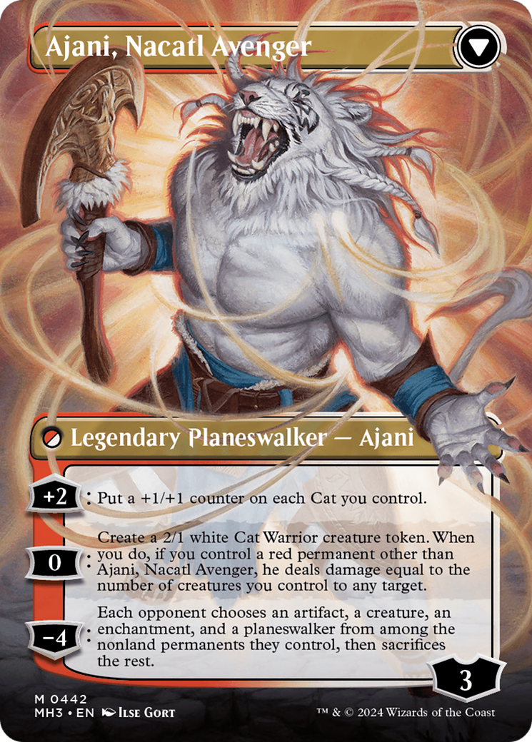 Ajani, Nacatl Pariah // Ajani, Nacatl Avenger (Borderless) [Modern Horizons 3] | Lots Moore NSW