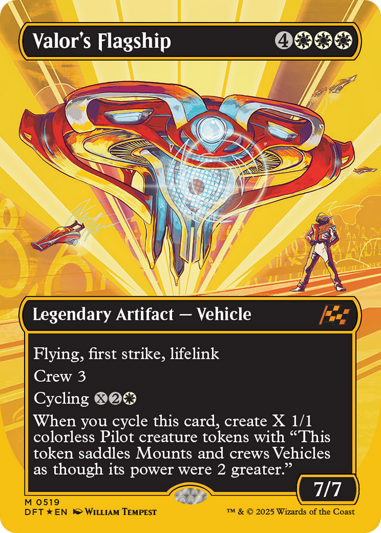 Valor's Flagship (Borderless) (First-Place Foil) [Aetherdrift] | Lots Moore NSW