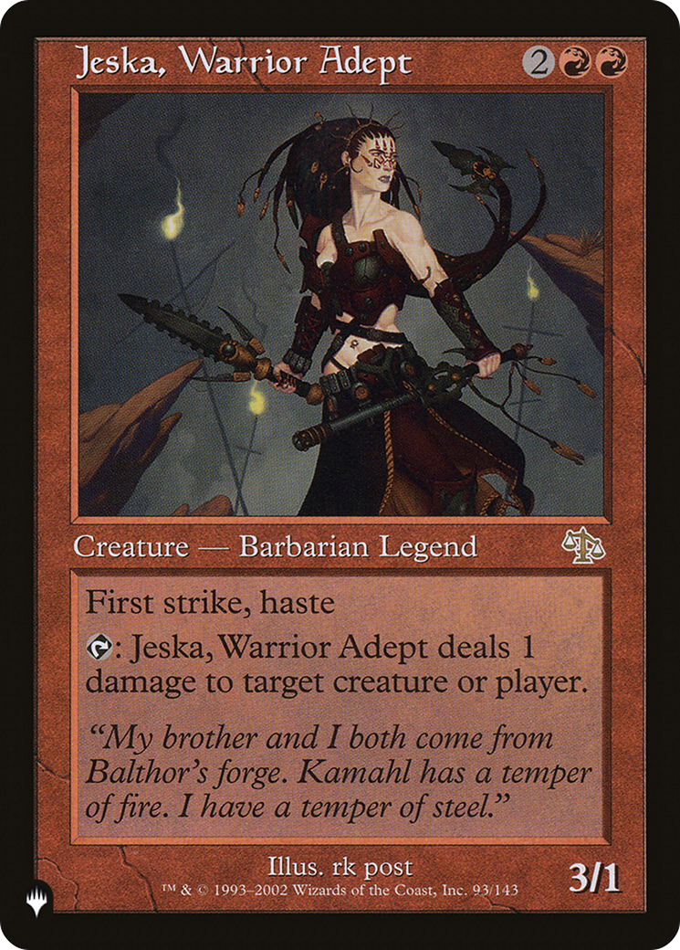 Jeska, Warrior Adept [The List] | Lots Moore NSW