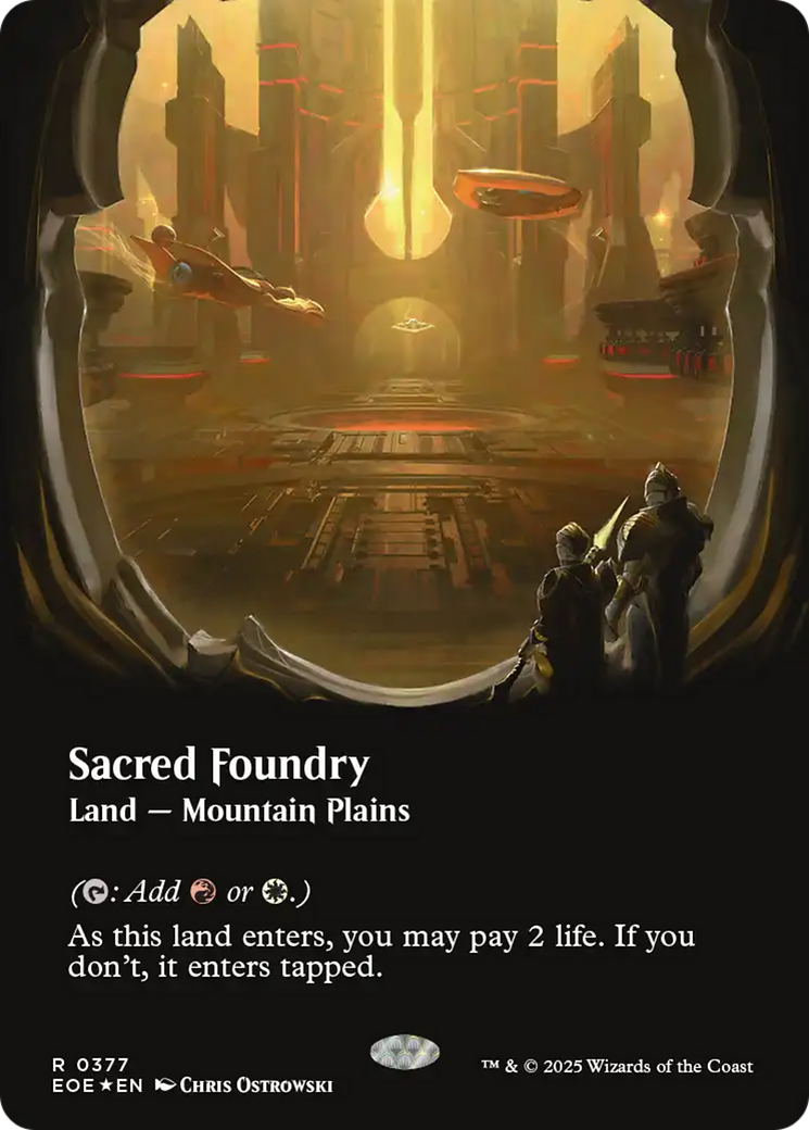 Sacred Foundry (Borderless) (Galaxy Foil) [Edge of Eternities] | Lots Moore NSW
