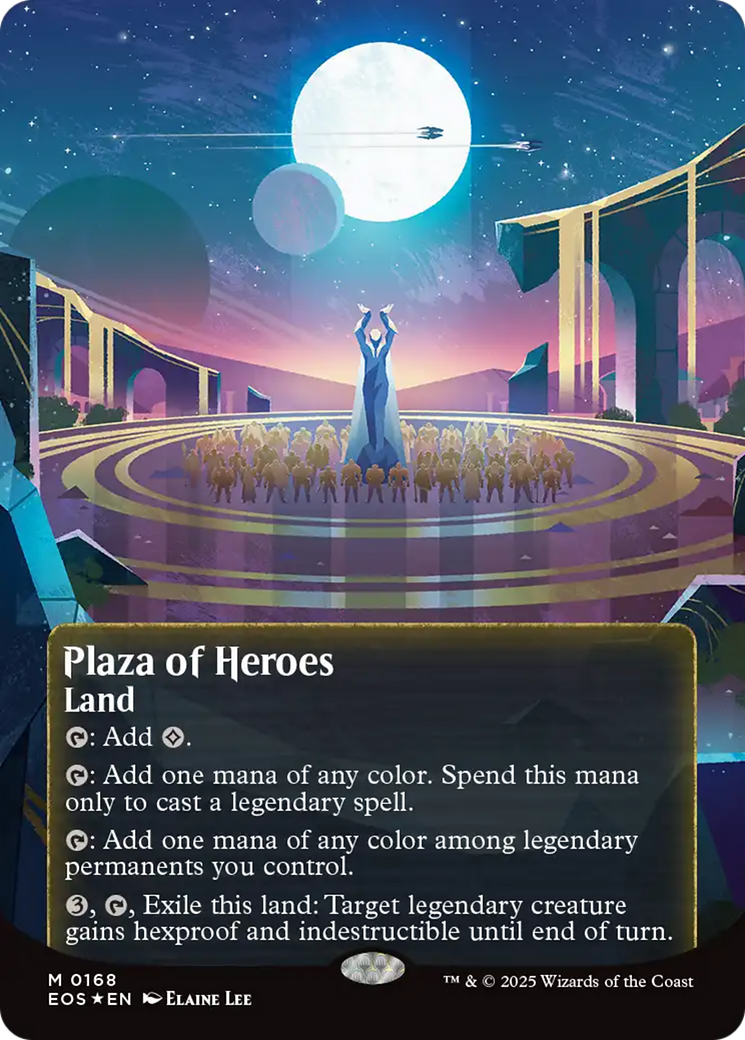 Plaza of Heroes (0168) (Borderless) (Galaxy Foil) [Edge of Eternities: Stellar Sights] | Lots Moore NSW