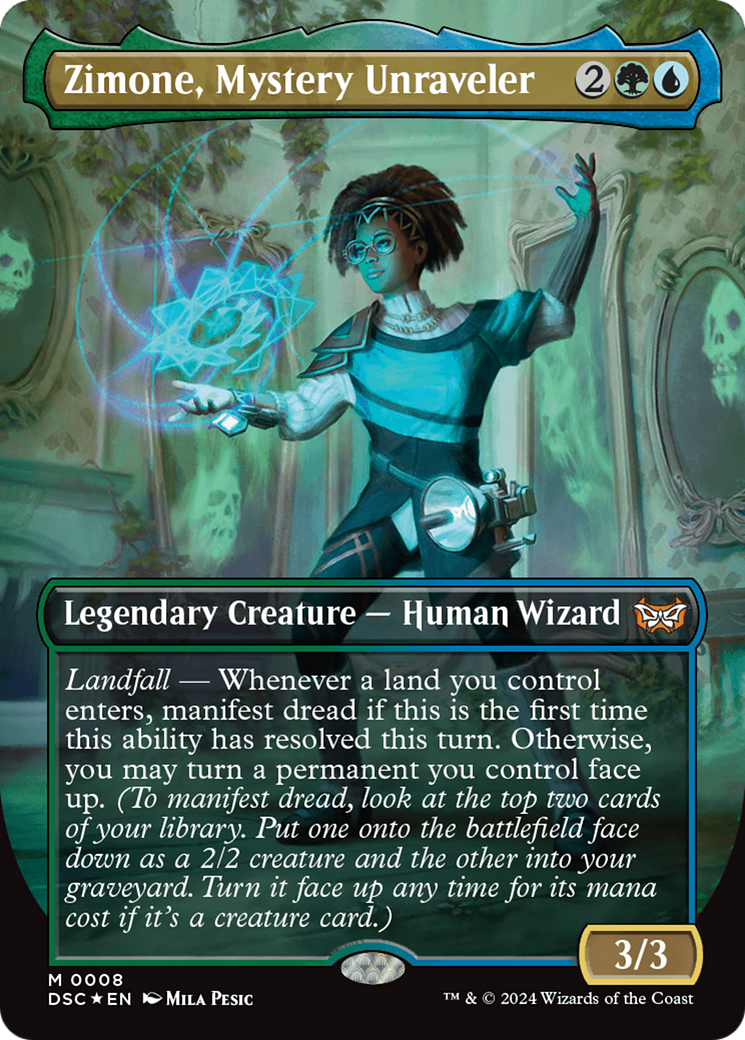 Zimone, Mystery Unraveler (Borderless) [Duskmourn: House of Horror Commander] | Lots Moore NSW