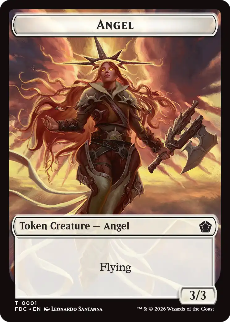 Angel (0001) // Angel (0002) Double-Sided Token [Foundations Commander Tokens] | Lots Moore NSW