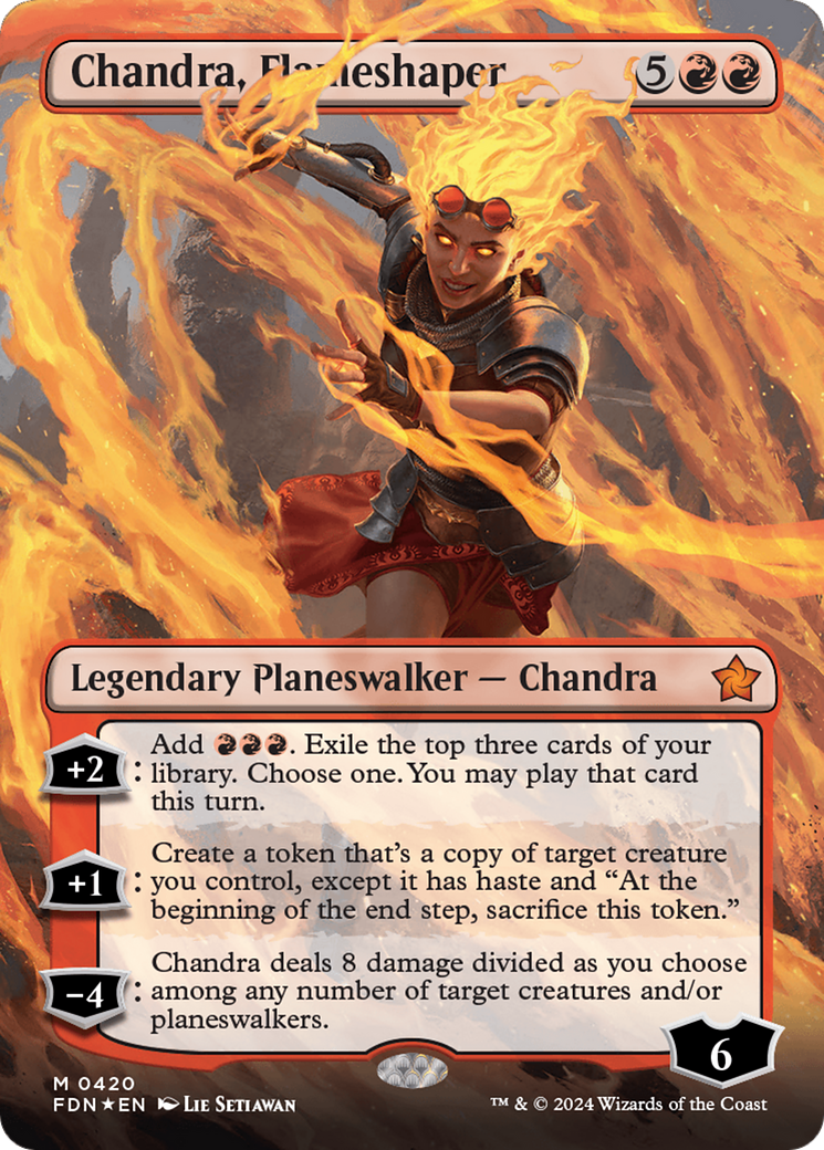 Chandra, Flameshaper (Borderless) (Mana Foil) [Foundations] | Lots Moore NSW