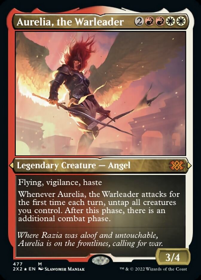 Aurelia, the Warleader (Foil Etched) [Double Masters 2022] | Lots Moore NSW