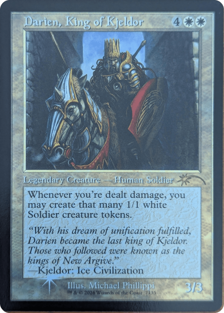 Darien, King of Kjeldor (7135) (Retro Frame) [Secret Lair Drop Series] - Lots Moore NSW | Lots Moore NSW