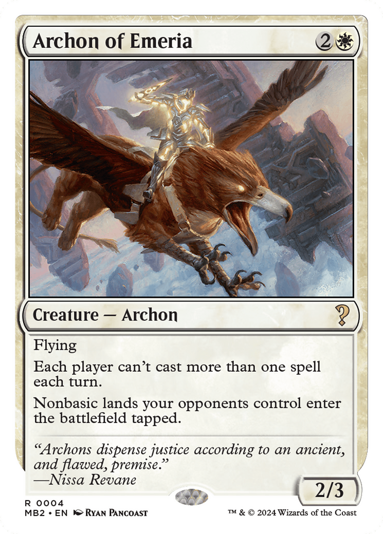 Archon of Emeria (White Border) [Mystery Booster 2] | Lots Moore NSW