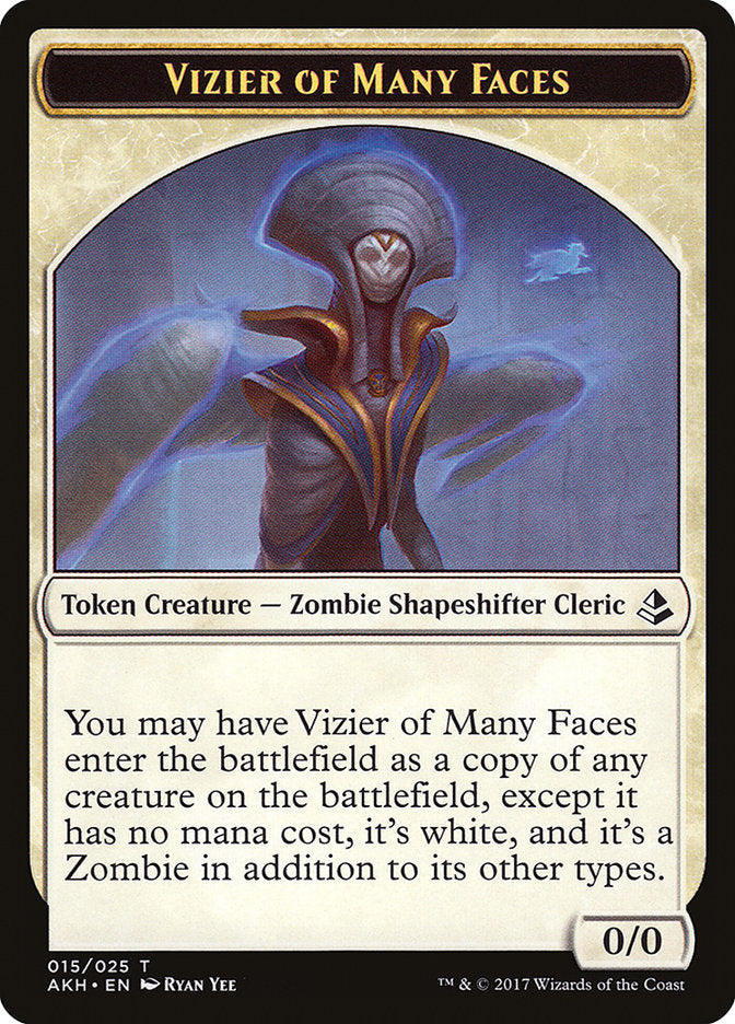 Vizier of Many Faces // Zombie Double-Sided Token [Amonkhet Tokens] | Lots Moore NSW