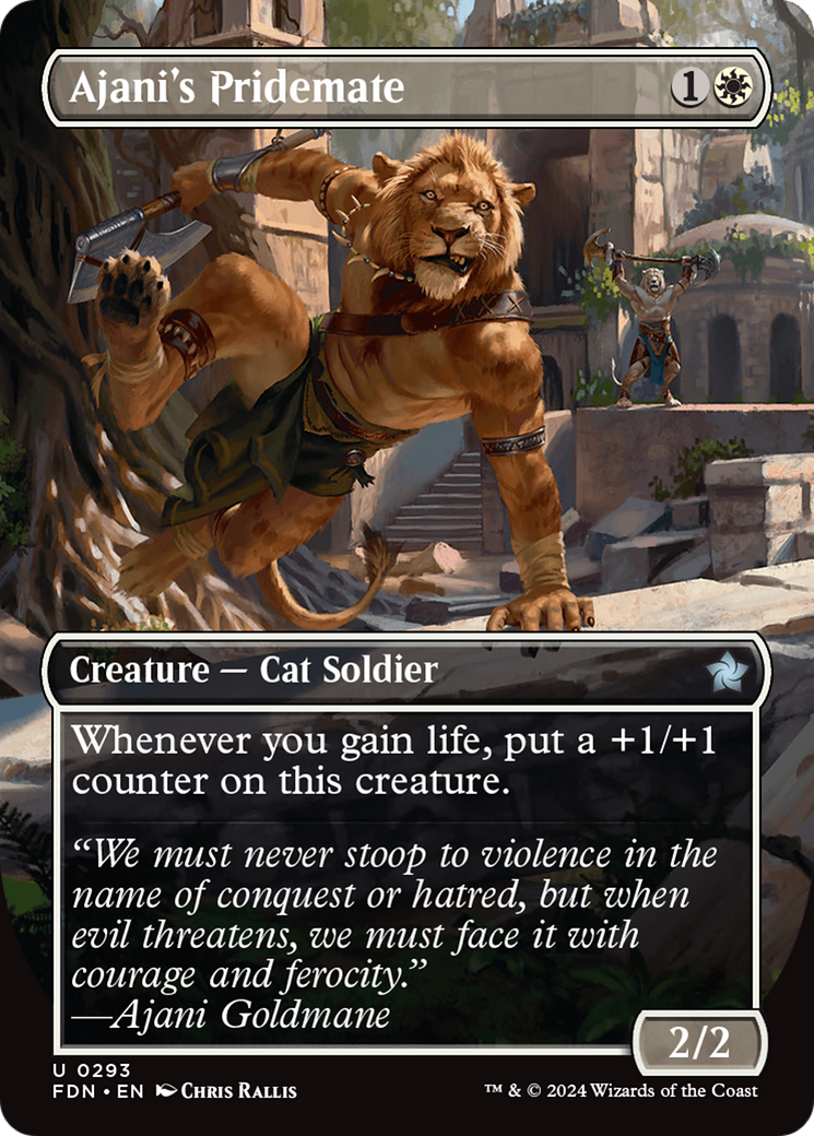 Ajani's Pridemate (Borderless) [Foundations] | Lots Moore NSW