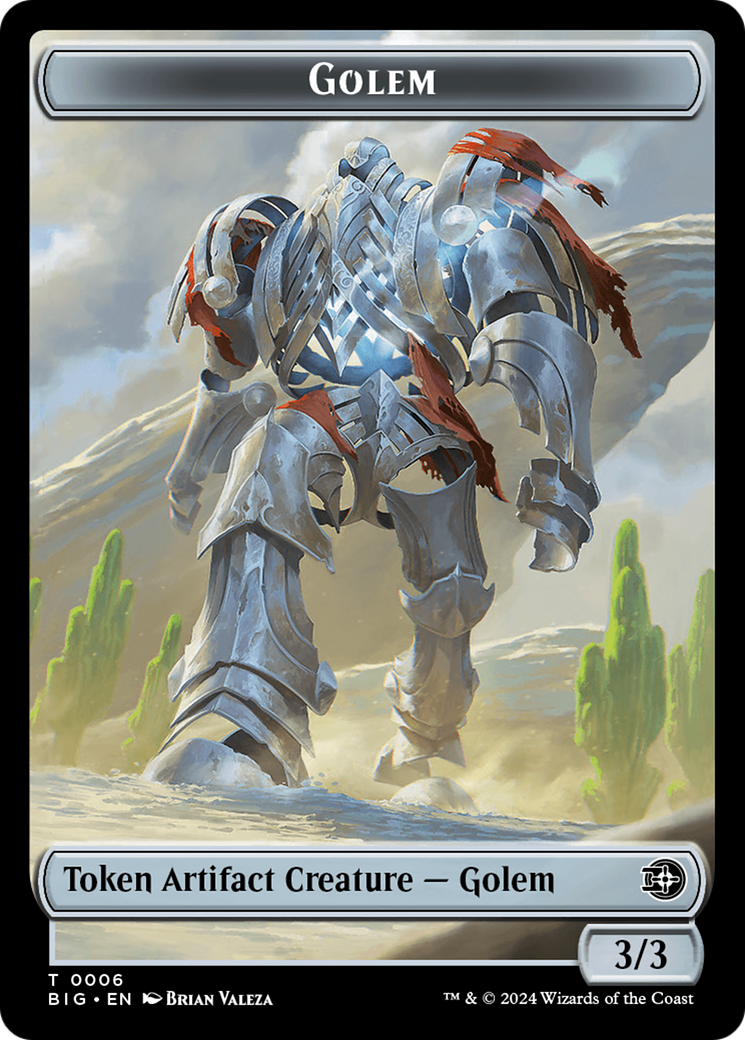 Mercenary // Golem Double-Sided Token [Outlaws of Thunder Junction Tokens] | Lots Moore NSW