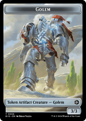 Mercenary // Golem Double-Sided Token [Outlaws of Thunder Junction Tokens] | Lots Moore NSW