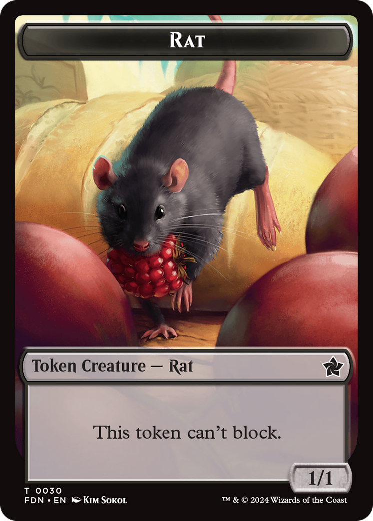 Elf Warrior // Rat (0030) Double-Sided Token [Foundations Tokens] | Lots Moore NSW