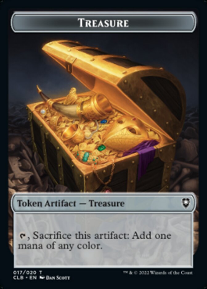 Kor Warrior // Treasure Double-Sided Token [Commander Legends: Battle for Baldur's Gate Tokens] | Lots Moore NSW