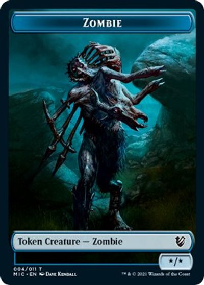 Zombie (005) // Zombie (004) Double-Sided Token [Innistrad: Midnight Hunt Commander Tokens] | Lots Moore NSW