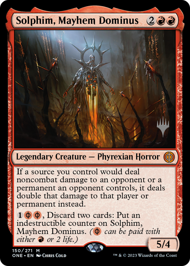 Solphim, Mayhem Dominus (Promo Pack) [Phyrexia: All Will Be One Promos] | Lots Moore NSW