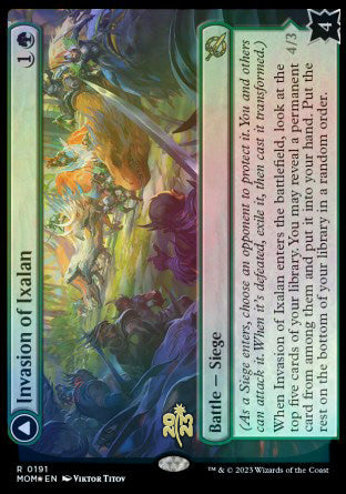 Invasion of Ixalan // Belligerent Regisaur [March of the Machine Prerelease Promos] | Lots Moore NSW
