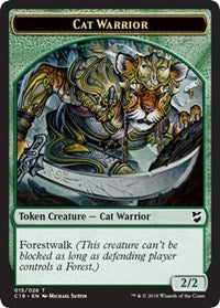 Cat Warrior // Thopter (026) Double-Sided Token [Commander 2018 Tokens] | Lots Moore NSW