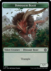 Dinosaur Beast // Dinosaur Double-Sided Token [The Lost Caverns of Ixalan Commander Tokens] | Lots Moore NSW