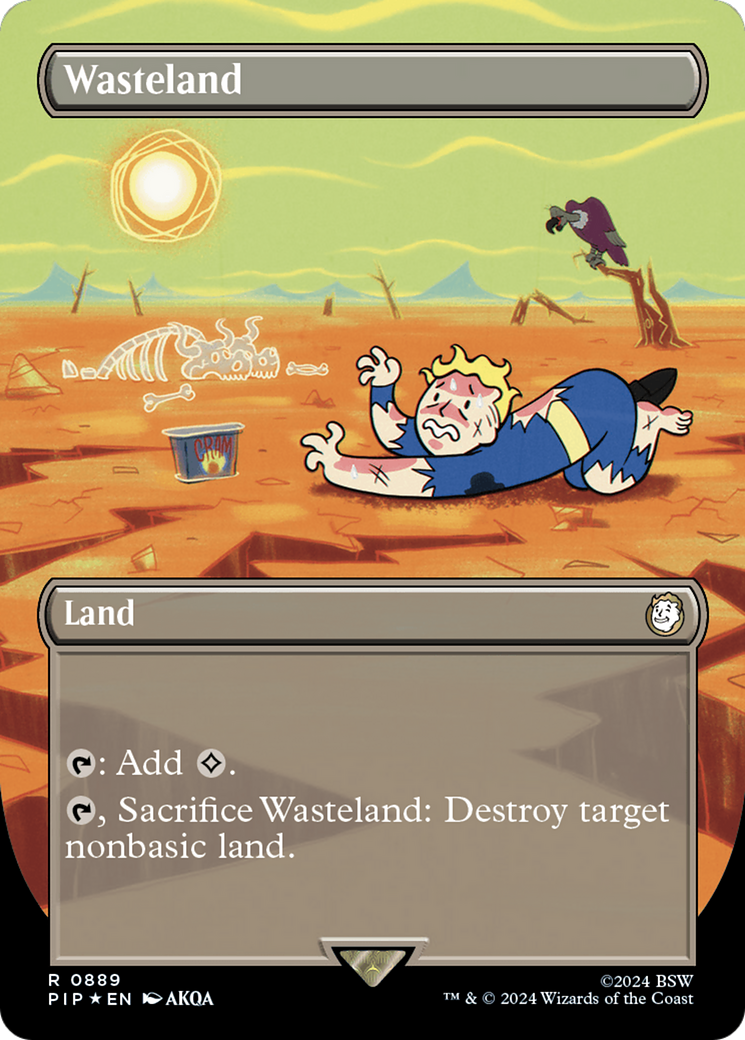 Wasteland (Borderless) (Surge Foil) [Fallout] | Lots Moore NSW