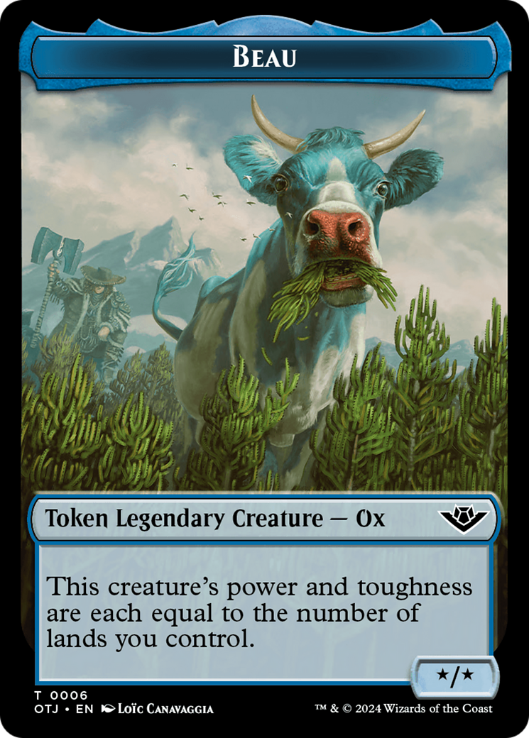 Mercenary // Beau Double-Sided Token [Outlaws of Thunder Junction Tokens] | Lots Moore NSW