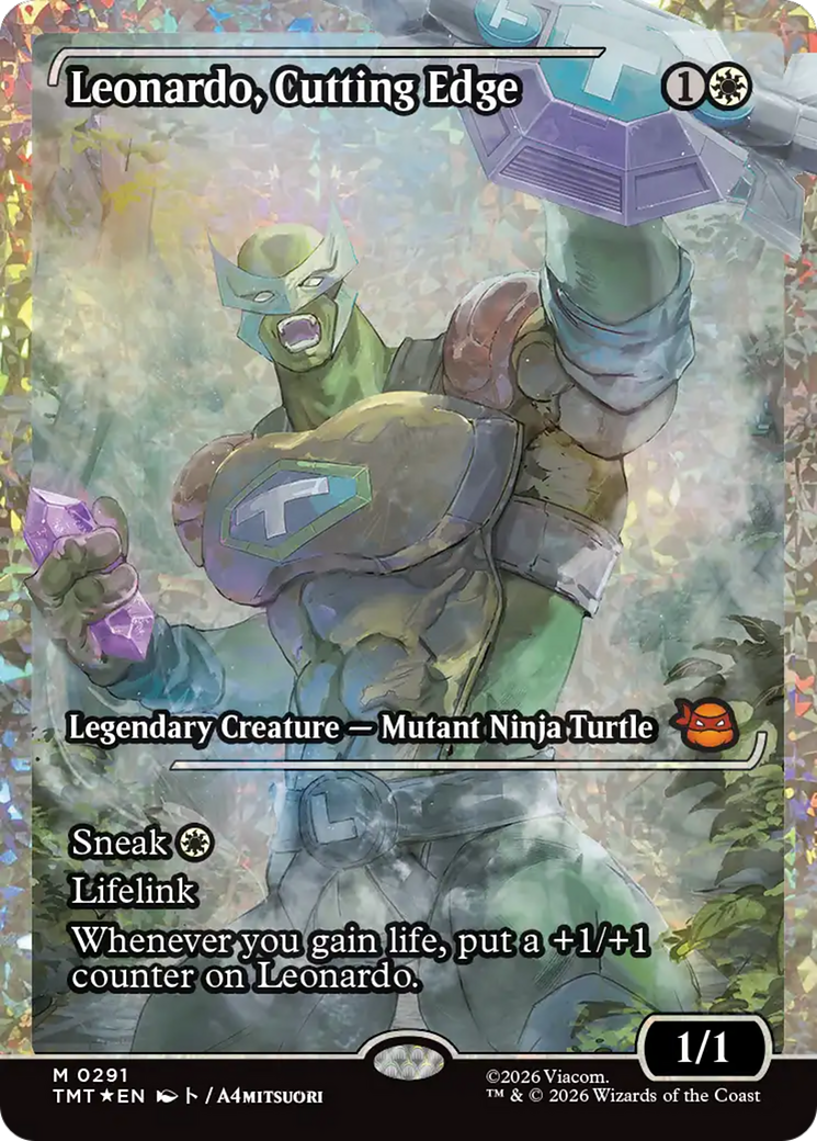Leonardo, Cutting Edge (Showcase) (Fracture Foil) [Teenage Mutant Ninja Turtles] | Lots Moore NSW