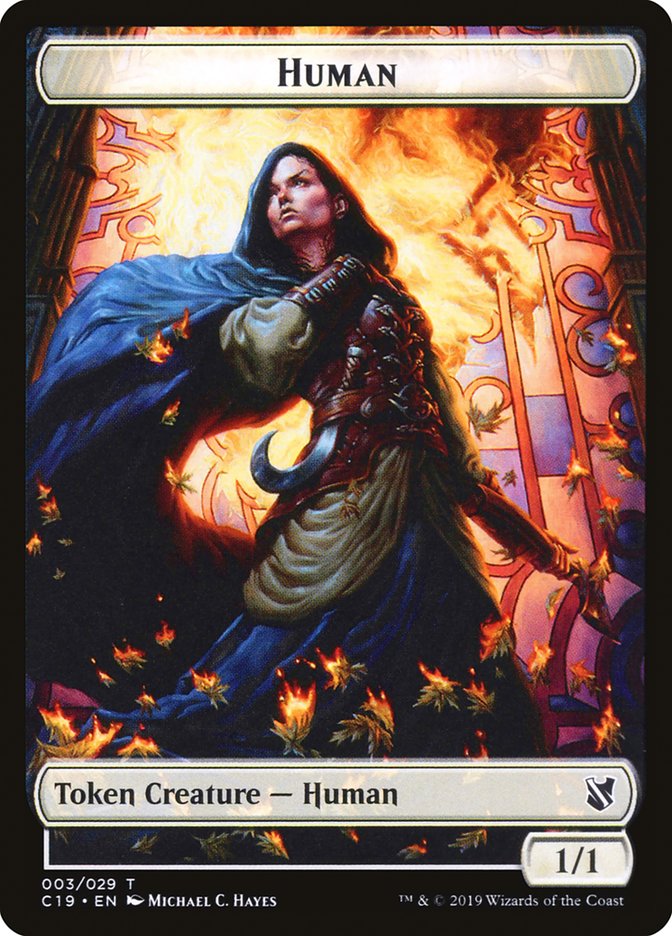 Pegasus // Human Double-Sided Token [Commander 2019 Tokens] | Lots Moore NSW