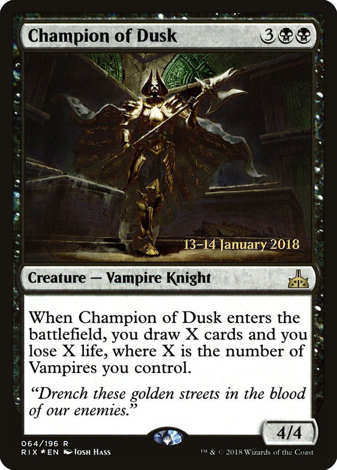 Champion of Dusk [Rivals of Ixalan Prerelease Promos] | Lots Moore NSW