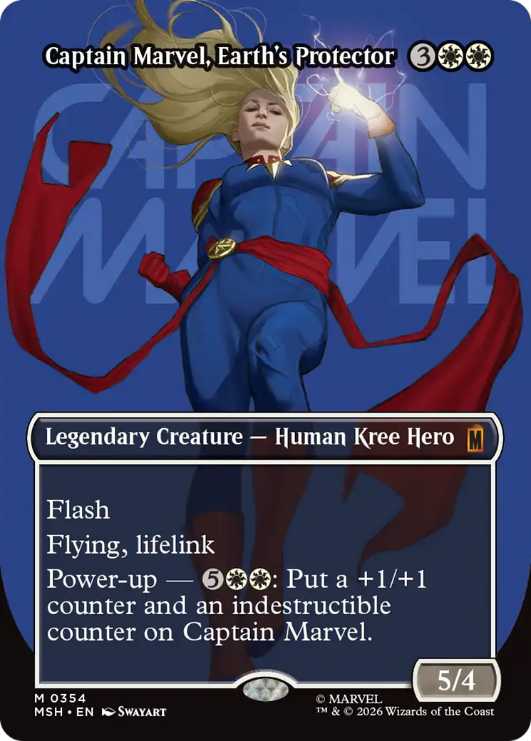 Captain Marvel, Earth's Protector (Borderless) (0354) [Marvel Super Heroes] | Lots Moore NSW