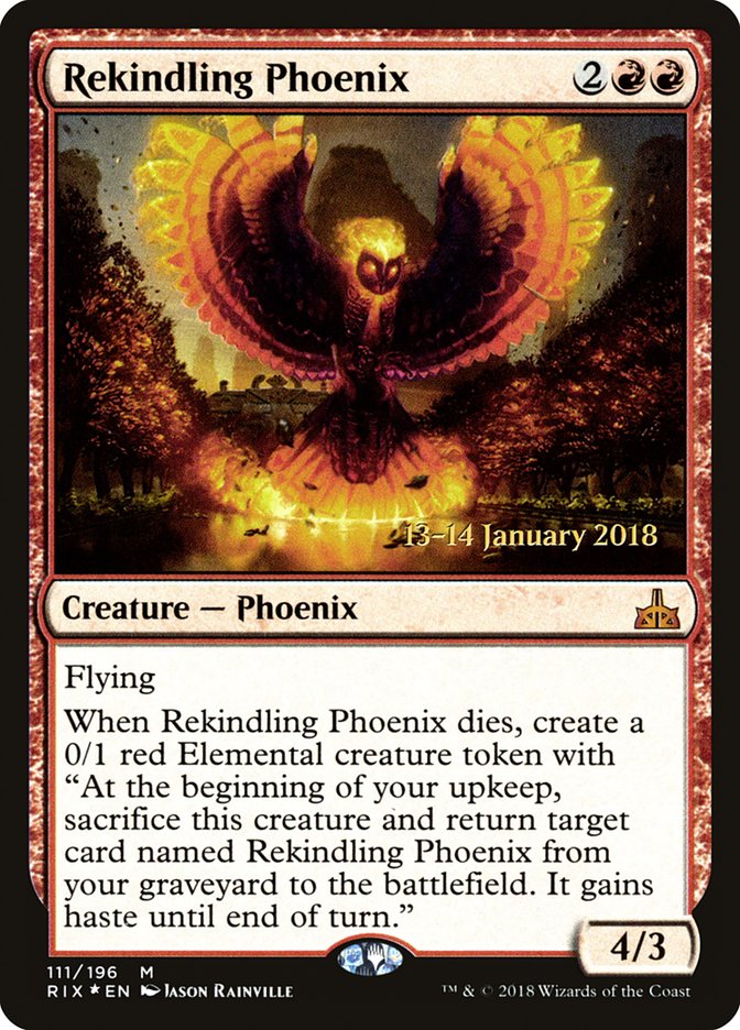 Rekindling Phoenix [Rivals of Ixalan Prerelease Promos] | Lots Moore NSW