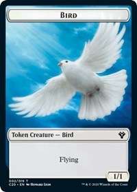 Bird // Dinosaur Cat Double-Sided Token [Commander 2020 Tokens] | Lots Moore NSW