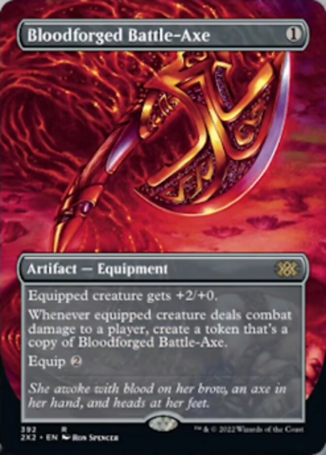 Bloodforged Battle-Axe (Borderless Alternate Art) [Double Masters 2022] | Lots Moore NSW
