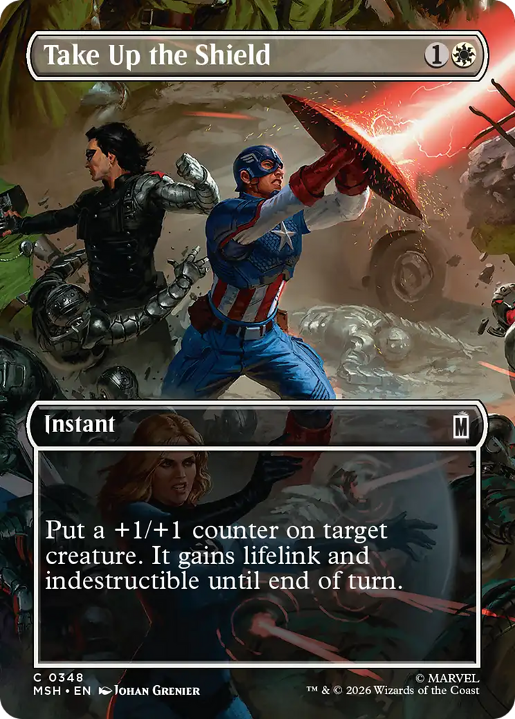 Take Up the Shield (Borderless) [Marvel Super Heroes] | Lots Moore NSW