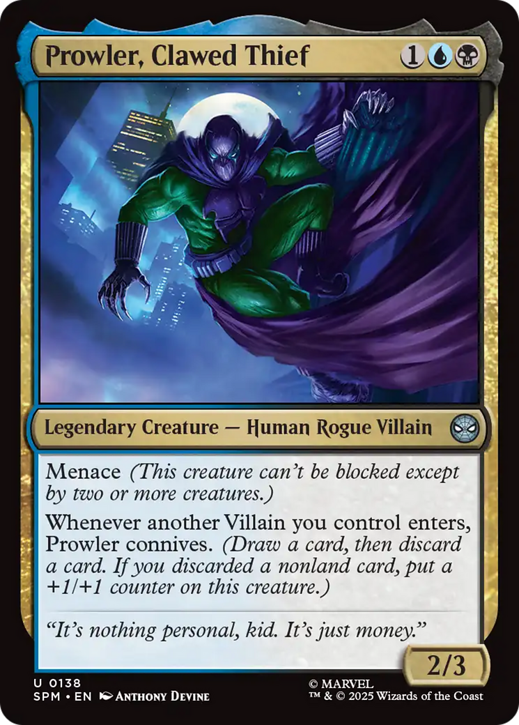 Prowler, Clawed Thief [Marvel's Spider-Man] | Lots Moore NSW