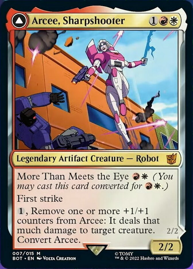 Arcee, Sharpshooter // Arcee, Acrobatic Coupe [Transformers] | Lots Moore NSW