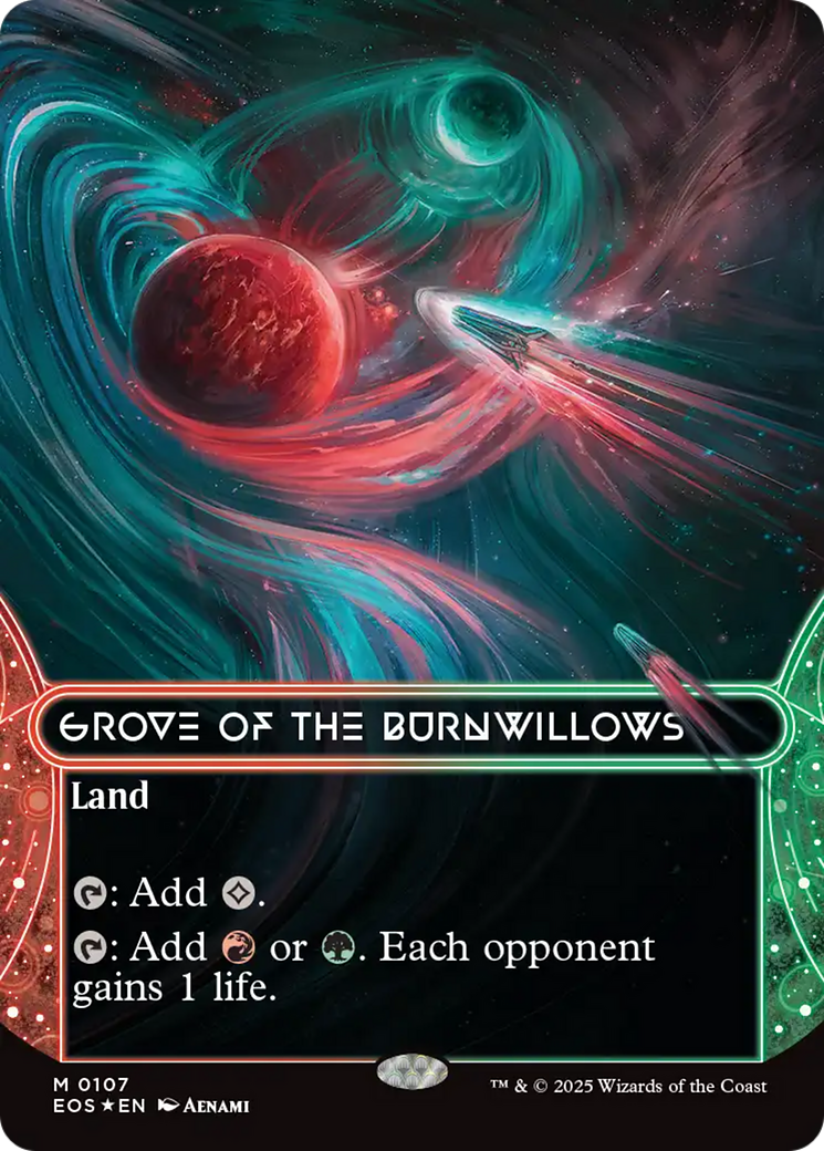 Grove of the Burnwillows (0107) (Borderless) (Galaxy Foil) [Edge of Eternities: Stellar Sights] | Lots Moore NSW
