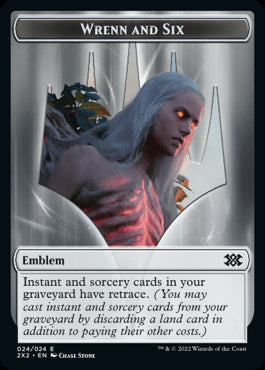 Wrenn and Six Emblem // Monk Double-Sided Token [Double Masters 2022 Tokens] | Lots Moore NSW
