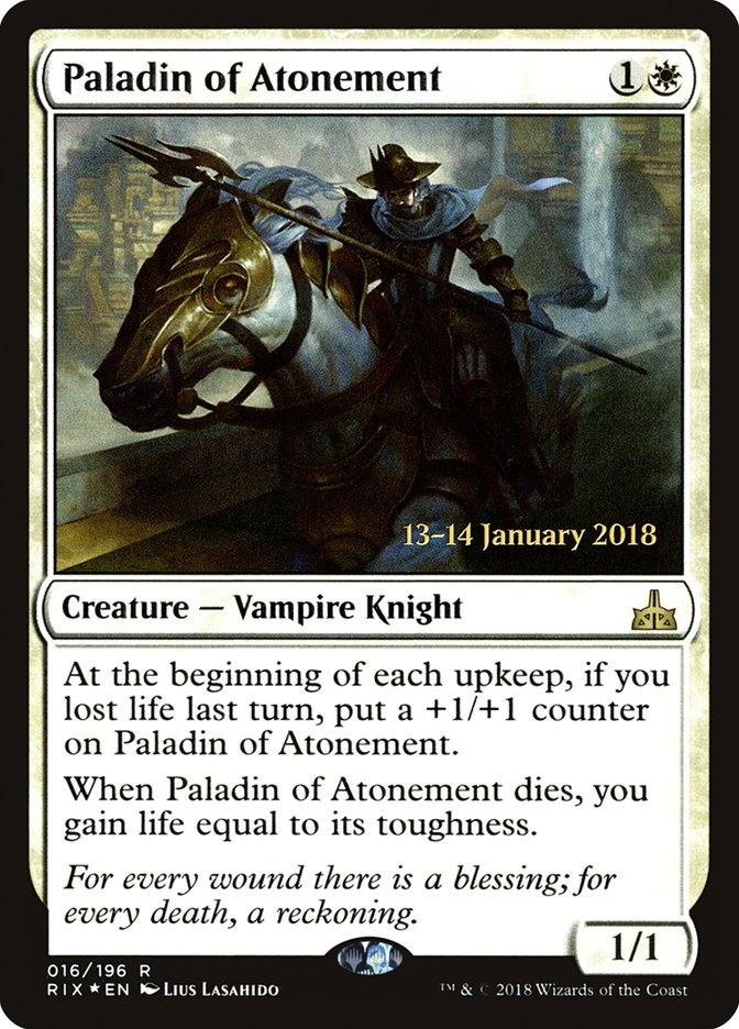 Paladin of Atonement [Rivals of Ixalan Prerelease Promos] | Lots Moore NSW