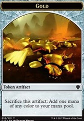 Gold // Cat Dragon Double-Sided Token [Commander 2017 Tokens] | Lots Moore NSW