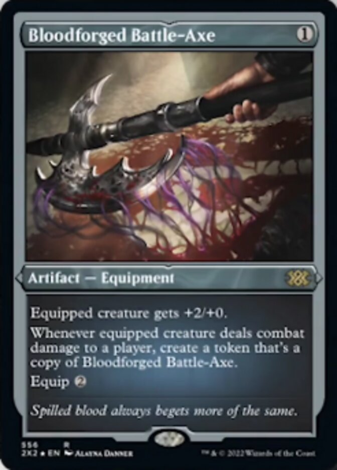 Bloodforged Battle-Axe (Foil Etched) [Double Masters 2022] | Lots Moore NSW