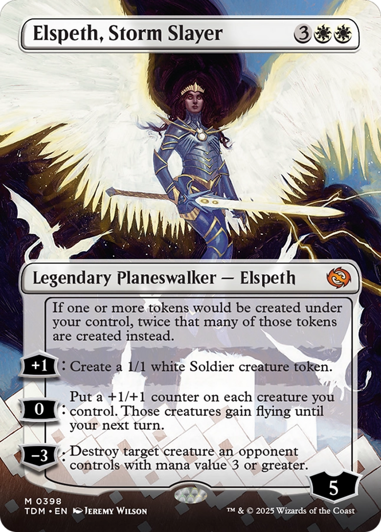 Elspeth, Storm Slayer (Borderless) [Tarkir: Dragonstorm] | Lots Moore NSW