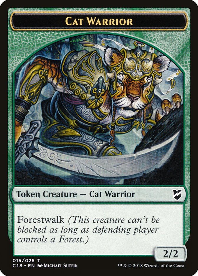 Cat Warrior Token [Commander 2018 Tokens] | Lots Moore NSW