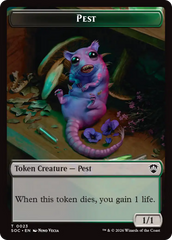 Saproling // Pest (0023) Double-Sided Token [Secrets of Strixhaven Commander Tokens] | Lots Moore NSW