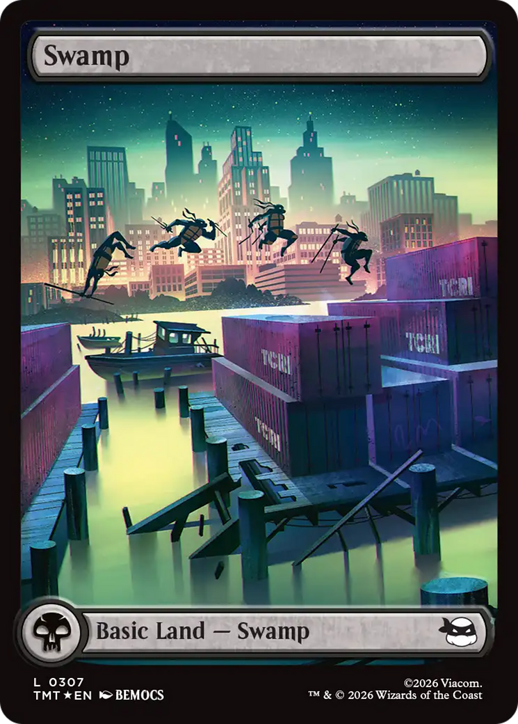 Swamp (0307) (Surge Foil) [Teenage Mutant Ninja Turtles] | Lots Moore NSW