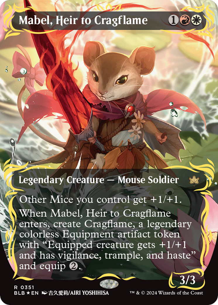 Mabel, Heir to Cragflame (Borderless) (Raised Foil) [Bloomburrow] | Lots Moore NSW