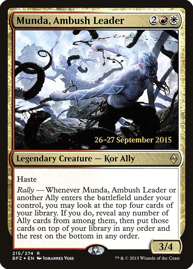 Munda, Ambush Leader [Battle for Zendikar Prerelease Promos] | Lots Moore NSW