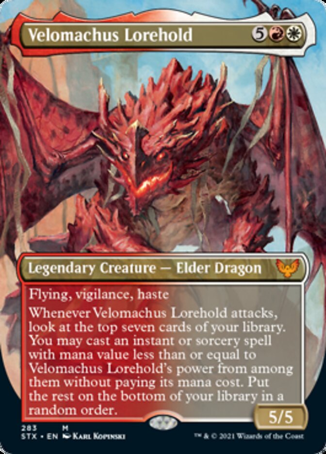 Velomachus Lorehold (Borderless Alternate Art) [Strixhaven: School of Mages] | Lots Moore NSW