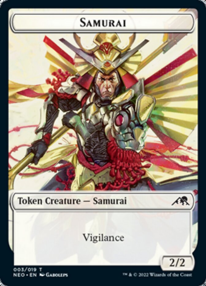 Samurai // Human Monk Double-Sided Token [Kamigawa: Neon Dynasty Tokens] | Lots Moore NSW