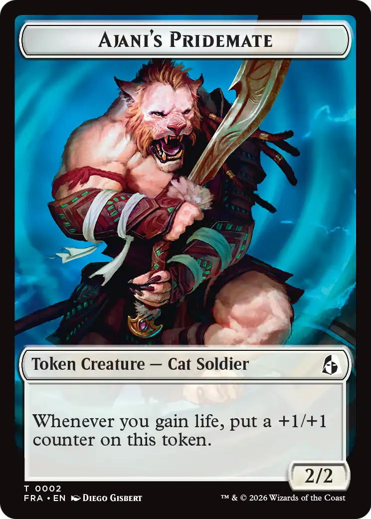 Ajani's Pridemate // Mowu Double-Sided Token [Reality Fracture Tokens] | Lots Moore NSW